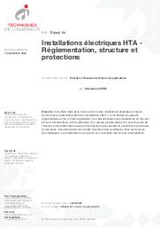 Installations électriques HTA. Réglementation, structure et protections. | SERRE D.