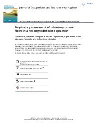 Respiratory assessment of refractory ceramic fibers in a heating technician population. = (Evaluation de l’exposition respiratoire à des fibres céramiques réfractaires chez des techniciens chauffagistes).. 4. 15 | LUCAS D.