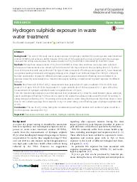 Hydrogen sulphide exposure in waste water treatment. = (Exposition au sulfure d’hydrogène dans le traitement des eaux usées).. 10. 13 | AUSTIGARD A.D.