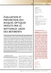 Evaluation et prévention des risques optiques induits par le nettoyage laser des bâtiments = Assessment and prevention of optical risks due to laser cleaning of buildings | SALSI S.