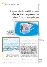 La pluridisciplinarité au sein des services de prévention dans l’Union européenne. Etat des lieux et perspectives en Espagne | FERREIRA M.