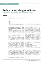 Evaluation de la fatigue auditive : EchoScan Audio, un nouvel outil | VENET T.