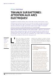 Travaux sur batteries. Attention aux arcs électriques ! = Working on batteries: beware of arc flash hazard | HARDY S.