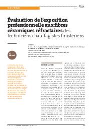 Evaluation de l'exposition professionnelle aux fibres céramiques réfractaires des techniciens chauffagistes finistériens | LUCAS D.