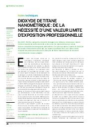 Dioxyde de titane nanométrique : de la nécessité d’une valeur limite d’exposition professionnelle | CHAZELET S.