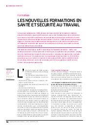Les nouvelles formations en santé et sécurité au travail | MOUTCHE G.