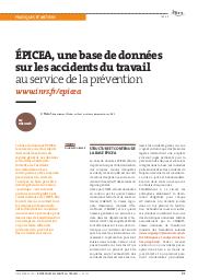 EPICEA, une base de données sur les accidents du travail au service de la prévention | TISSOT C.