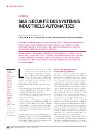 SIAS : Sécurité des systèmes industriels automatisés | BAUDOUIN J.