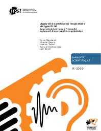 Appareil de protection respiratoire de type P100. Les contraintes liées à l’intensité du travail et aux conditions ambiantes. | MARCHAND D.