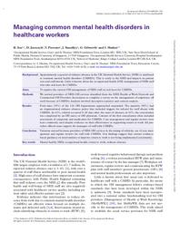 Managing common mental health disorders in healthcare workers. = (Gestion des troubles mentaux courants chez les professionnels de santé). | SEE B.