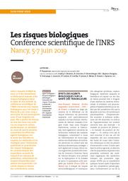 Les risques biologiques. Conférence scientifique de l'INRS. Nancy, 5-7 juin 2019 | DUQUENNE P.