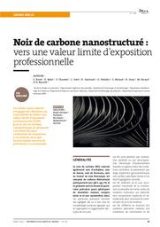 Noir de carbone nanostructuré : vers une valeur limite d'exposition professionnelle | BINET S.