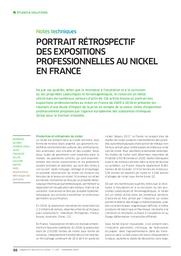 Portrait rétrospectif des expositions professionnelles au nickel en France | SAVARY B.