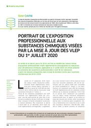 Portrait de l’exposition professionnelle aux substances chimiques visées par la mise à jour des VLEP du 1er juillet 2020 | SAUVE J.F.