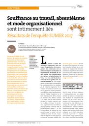 Souffrance au travail, absentéisme et mode organisationnel sont intimement liés : Résultats de l'enquête SUMER 2017 | MEMMI S.