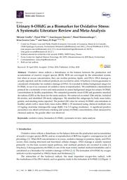 Urinary 8-OHdG as a biomarker for oxidative stress : a systematic literature review and meta-analysis. = (8-OHdG urinaire comme biomarqueur du stress oxydatif : revue systématique de la littérature et méta-analyse). | GRAILLE M.