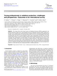 Young professionals in radiation protection : challenges and perspectives. Outcomes of an international survey. = (Jeunes professionnels de la radioprotection : défis et perspectives. Résultats d'une enquête internationale). | ANDRESZ S.