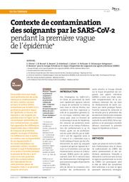 Contexte de contamination des soignants par le SARS-CoV-2 pendant la première vague de l’épidémie | OLIVIER C.
