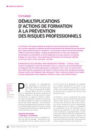 Démultiplications d’actions de formation à la prévention des risques professionnels | FAUVEL N.