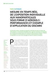 Mesure en temps réel de l'exposition individuelle aux nanoparticules sous forme d'aérosols : performances et exemple d'application du Discmini | BAU S.