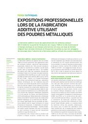 Expositions professionnelles lors de la fabrication additive utilisant des poudres métalliques | PATRASCU C.