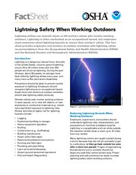 Lightning safety when working outdoors. = (Sécurité contre la foudre lors des travaux en plein air). | 