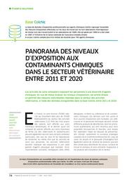 Panorama des niveaux d’exposition aux contaminants chimiques dans le secteur vétérinaire entre 2011 et 2020 | SAUVE J.F.