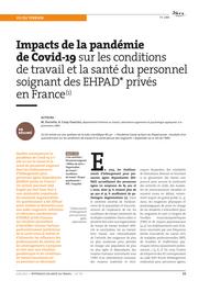 Impacts de la pandémie de Covid-19 sur les conditions de travail et la santé du personnel soignant des EHPAD privés en France | PIERRETTE M.