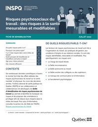 Risques psychosociaux du travail : des risques à la santé mesurables et modifiables. | SASSINE M.P. (Ed)