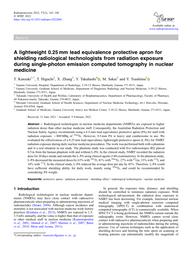 A lightweight 0.25 mm lead equivalence protective apron for shielding  radiological technologists from radiation exposure during