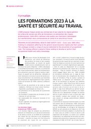 Les formations 2023 à la santé et sécurité au travail | MOUTCHE G.