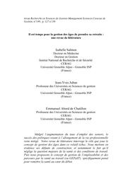 Il est temps pour la gestion des âges de prendre sa retraite : une revue de littérature. | SALMON I.