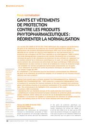 Gants et vêtements de protection contre les produits phytopharmaceutiques : réorienter la normalisation | GUILLEUX A.