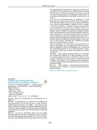 Contexte des contaminations des professionnels de santé par la COVID-19.. 83 | OLIVIER C.