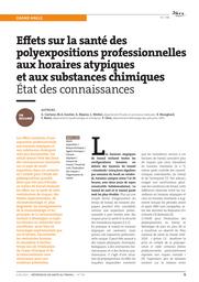 Effets sur la santé des polyexpositions professionnelles aux horaires atypiques et aux substances chimiques. État des connaissances | CAETANO G.