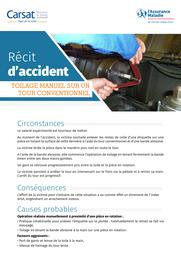 Récit d'accident. Toilage manuel sur un tour conventionnel. | 