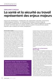 Dérèglement climatique. La santé et la sécurité au travail représentent des enjeux majeurs. | FAUVERNIER L.