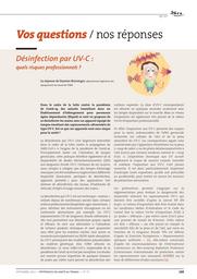 Désinfection par UV-C : quels risques professionnels ? | BRISSINGER D.